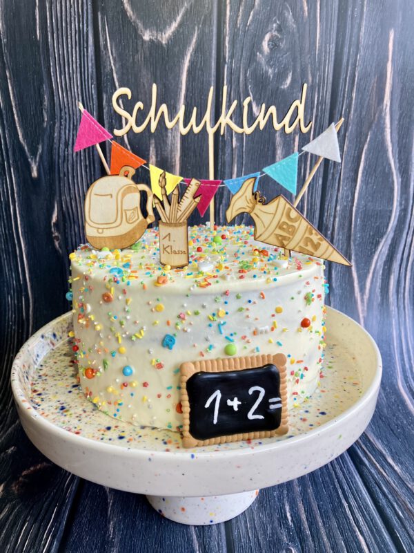 Unser Torten-Backset "Schulkind" in der Vorderansicht